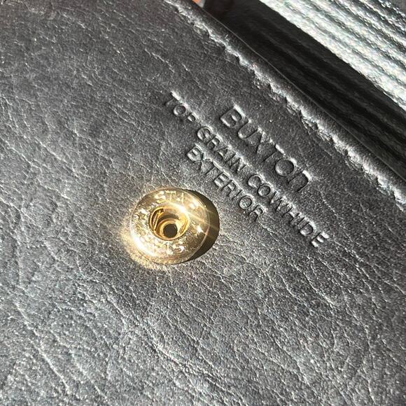 Vintage 90s Buxton Womens Black Leather Bifold Wallet Snap Closure Card Holders - Picture 4 of 12